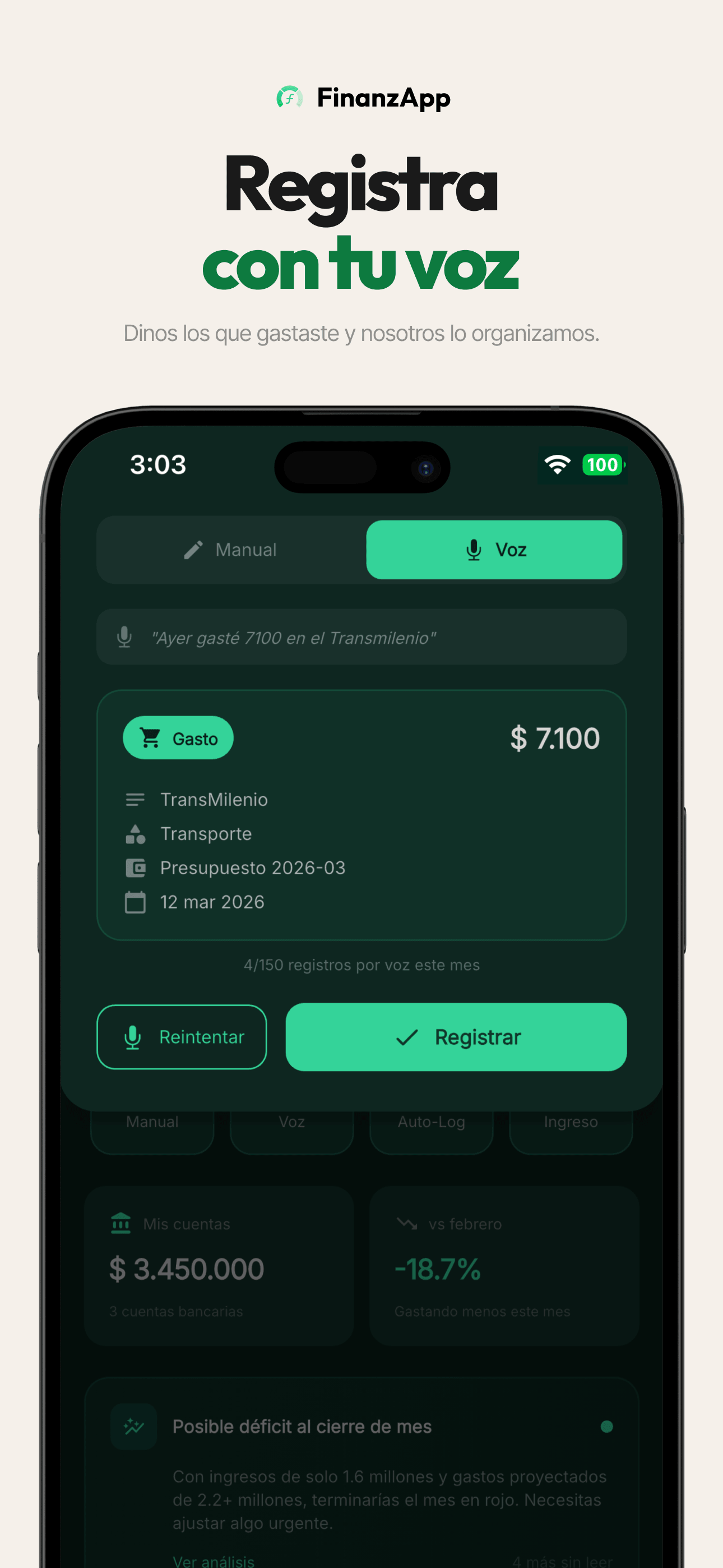 Registro por voz